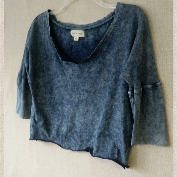 Anthropologie Cloth & Stone Blue Crop Top Size XS - Picture 5 of 6